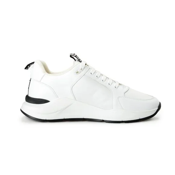 Versace Men's White Canvas Leather Logo Sneakers Shoes - Picture 4 of 8
